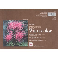 Strathmore A5 BLOCK Watercolour (17.5X25.4 CM x 15 sheets) 300 g/m2 Cold Press natural white paper color 400 Series Heavyweight 7*10 IN)